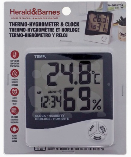 RELOJ TERMO HIGROMETRO Y RELOJ