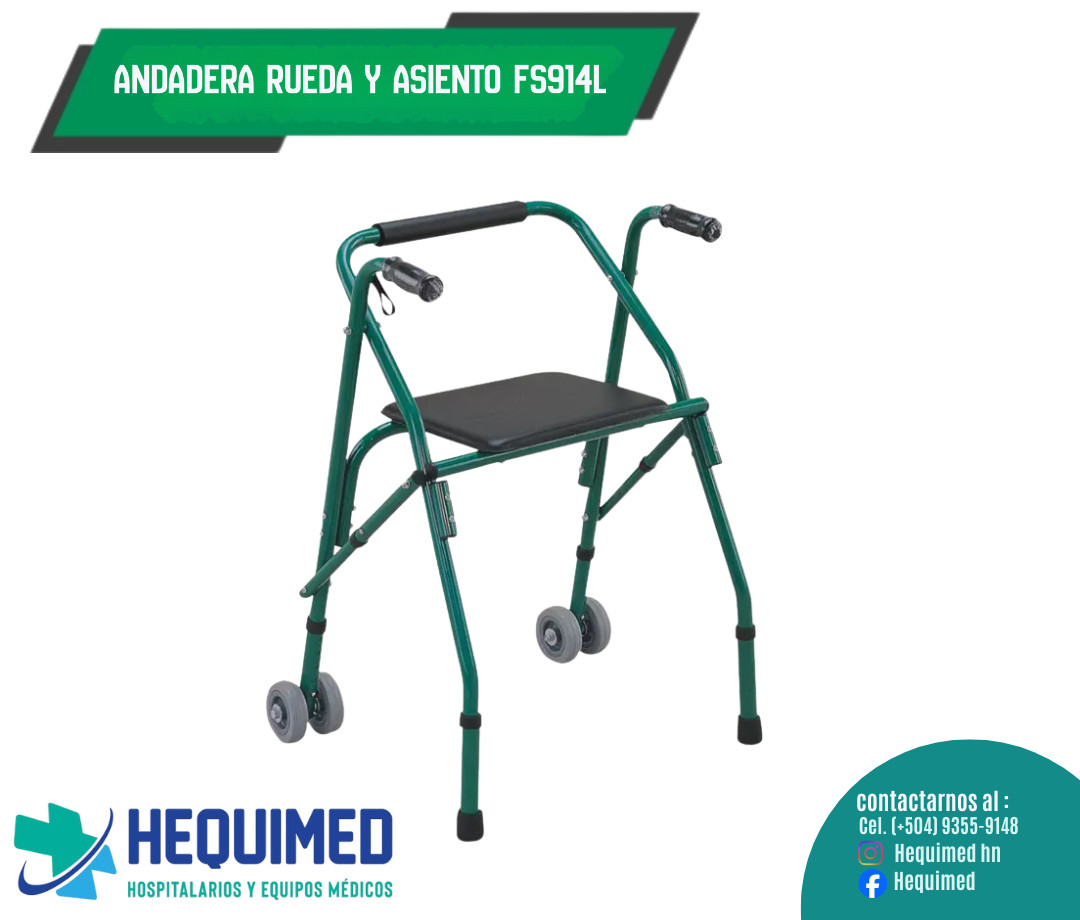 ANDADERA CON RUEDAS Y ASIENTO 
