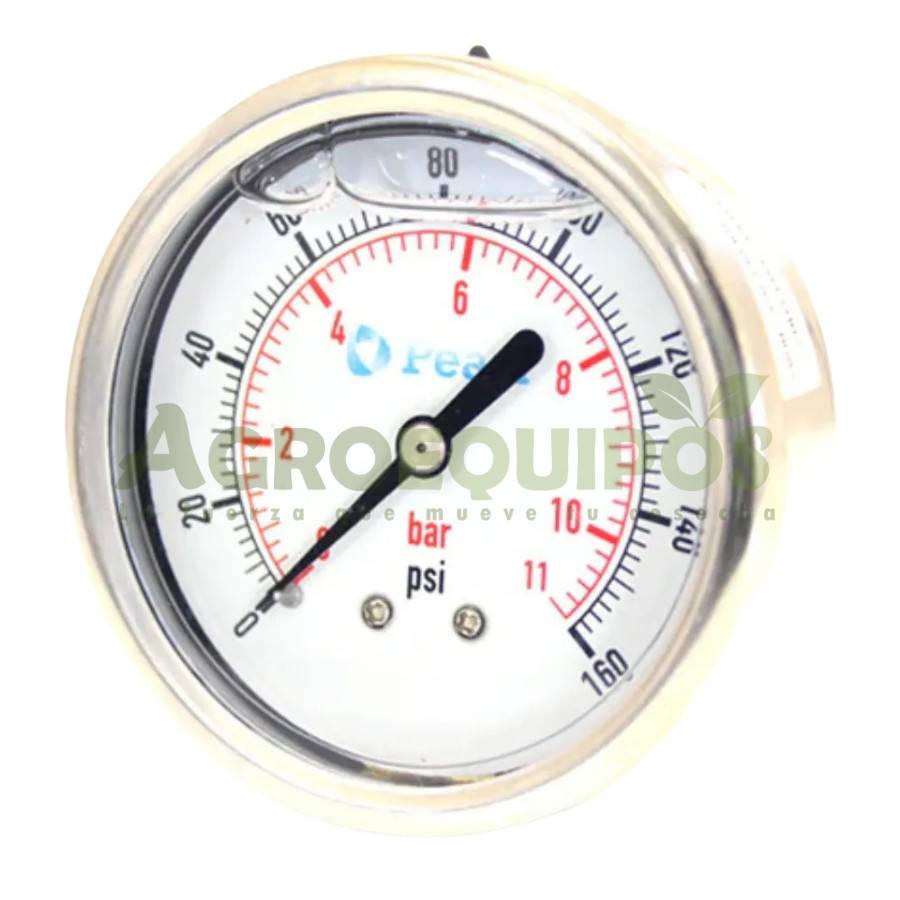 Manómetro Glicerina 0 a 160 psi Pearl