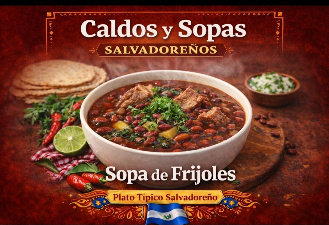 Sopa de Frijoles con Hueso de Res.