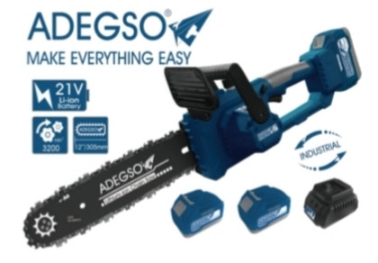 MOTOSIERRA DE LITIO DE 12" 21 V, ADEGSO. 