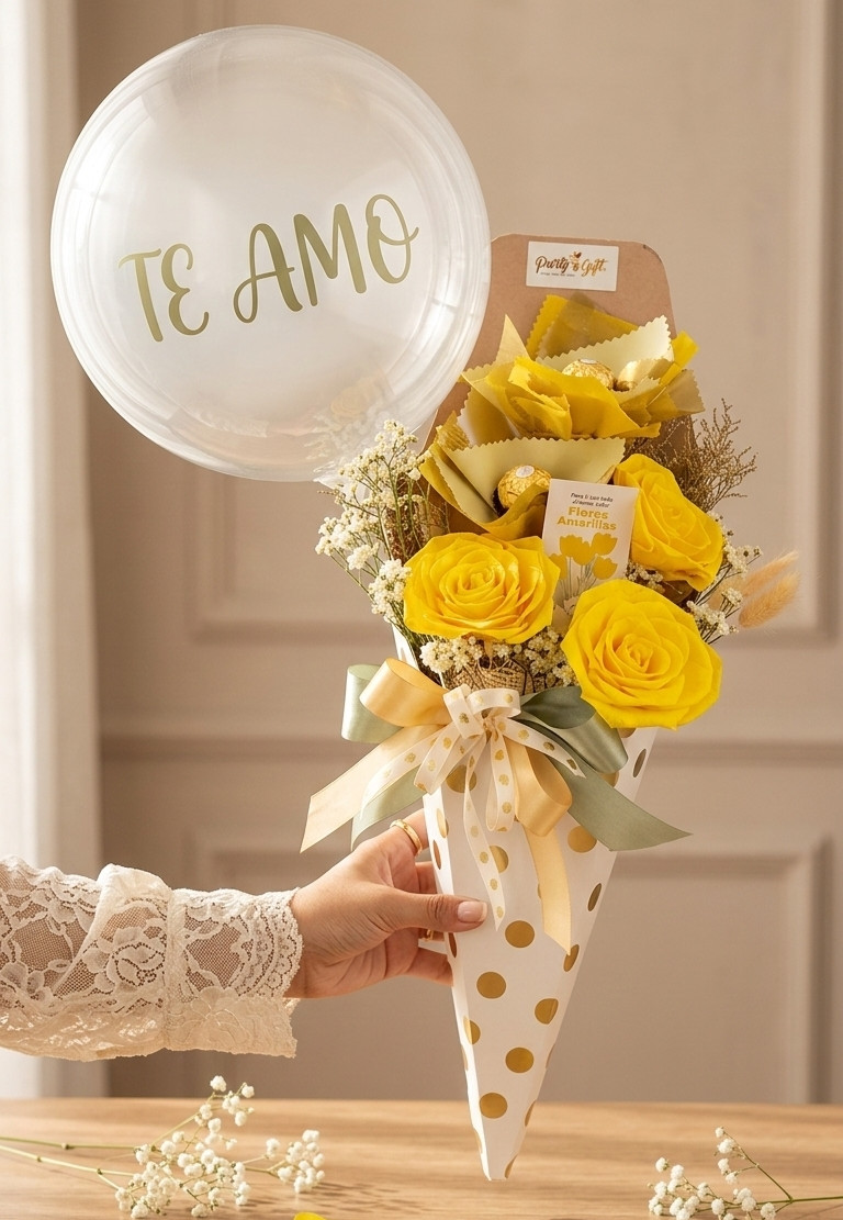 Bouquet Sweet Sunshine con Globo Te Amo