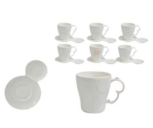 Set taza corazón con platos 