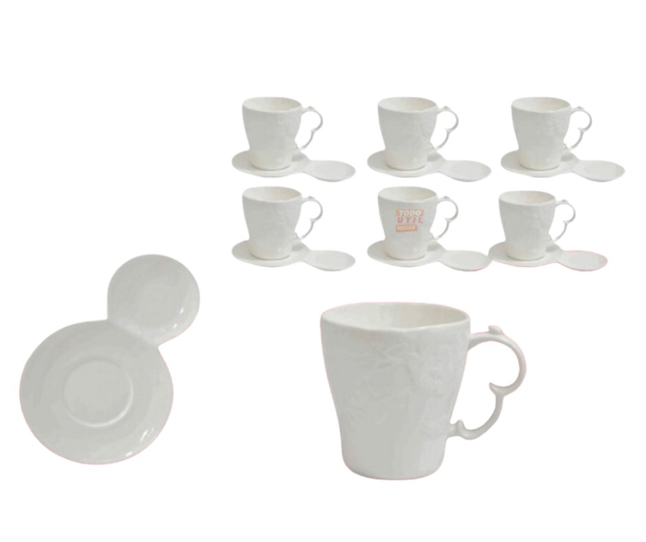 Set taza corazón con platos 