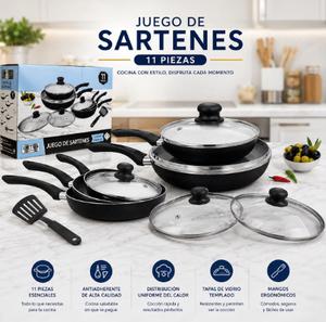 Juego Sartenes Lotus con tapa de vidrio Lotus 6 piezas