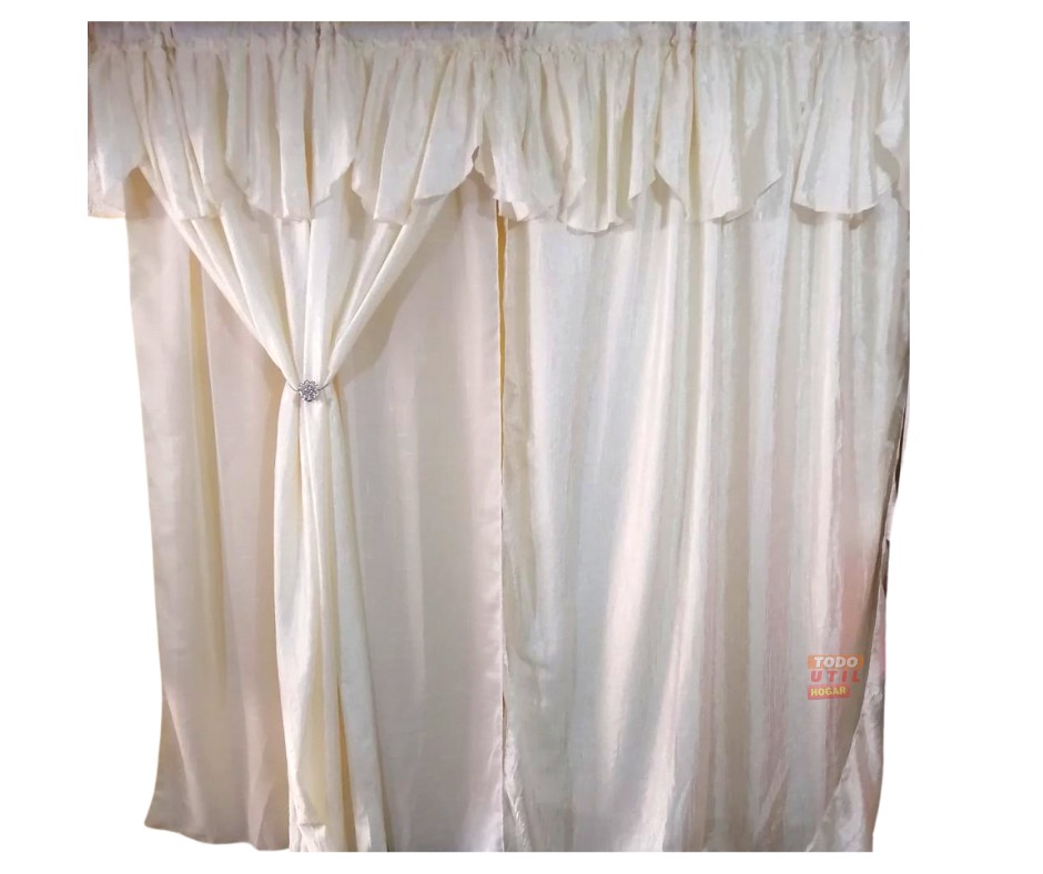 Par de cortinas blanca con forro