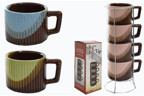 Set de tazas en base Metalica