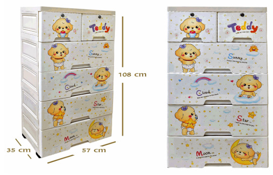 Gavetero con llavin decorado 5 niveles