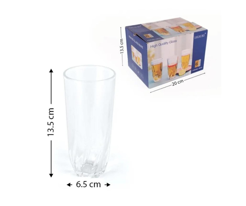Jgo de 6 vasos de cristal HUAI BO