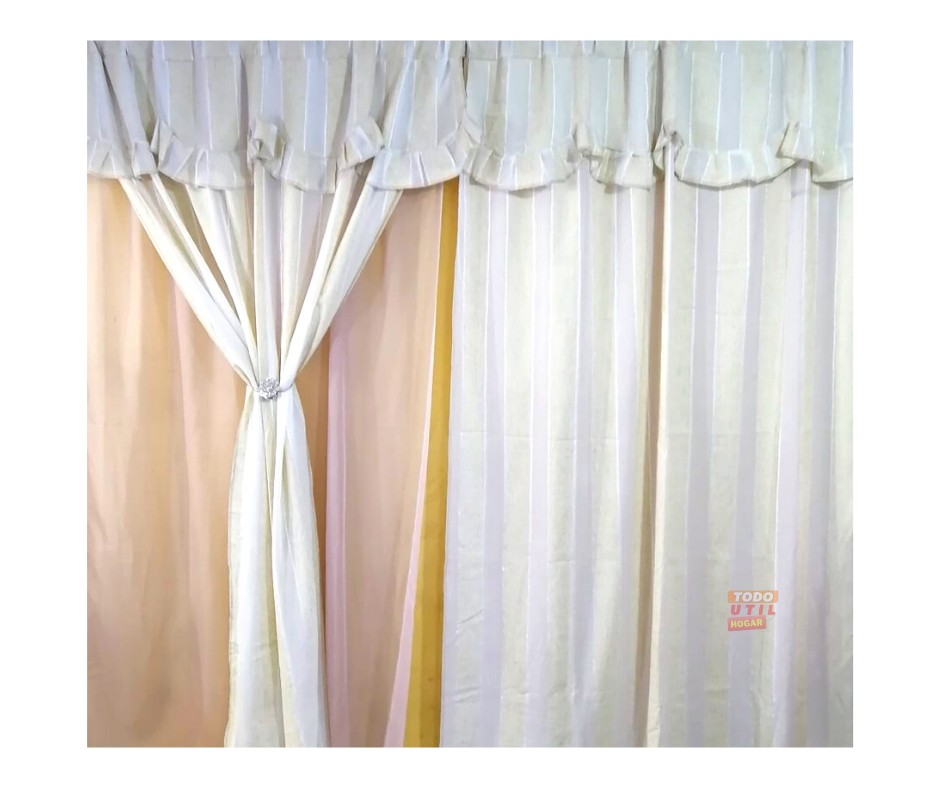 Par de cortinas con forro- blanca
