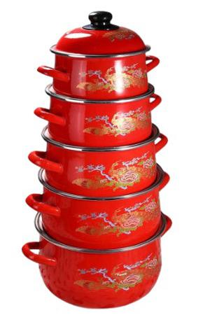 Juego de ollas Decoradas 5 piezas