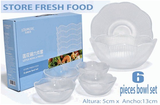 Set de bowls de cristal 6 piezas