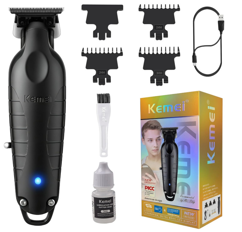 KEMEI 2299 con hoja en T, recargable inalámbrica, 7000 RPM
