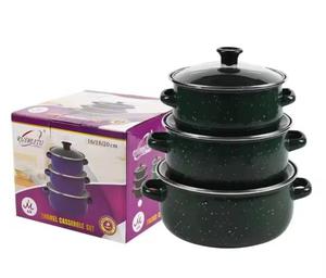 Juego de ollas Peltre 3 piezas liso