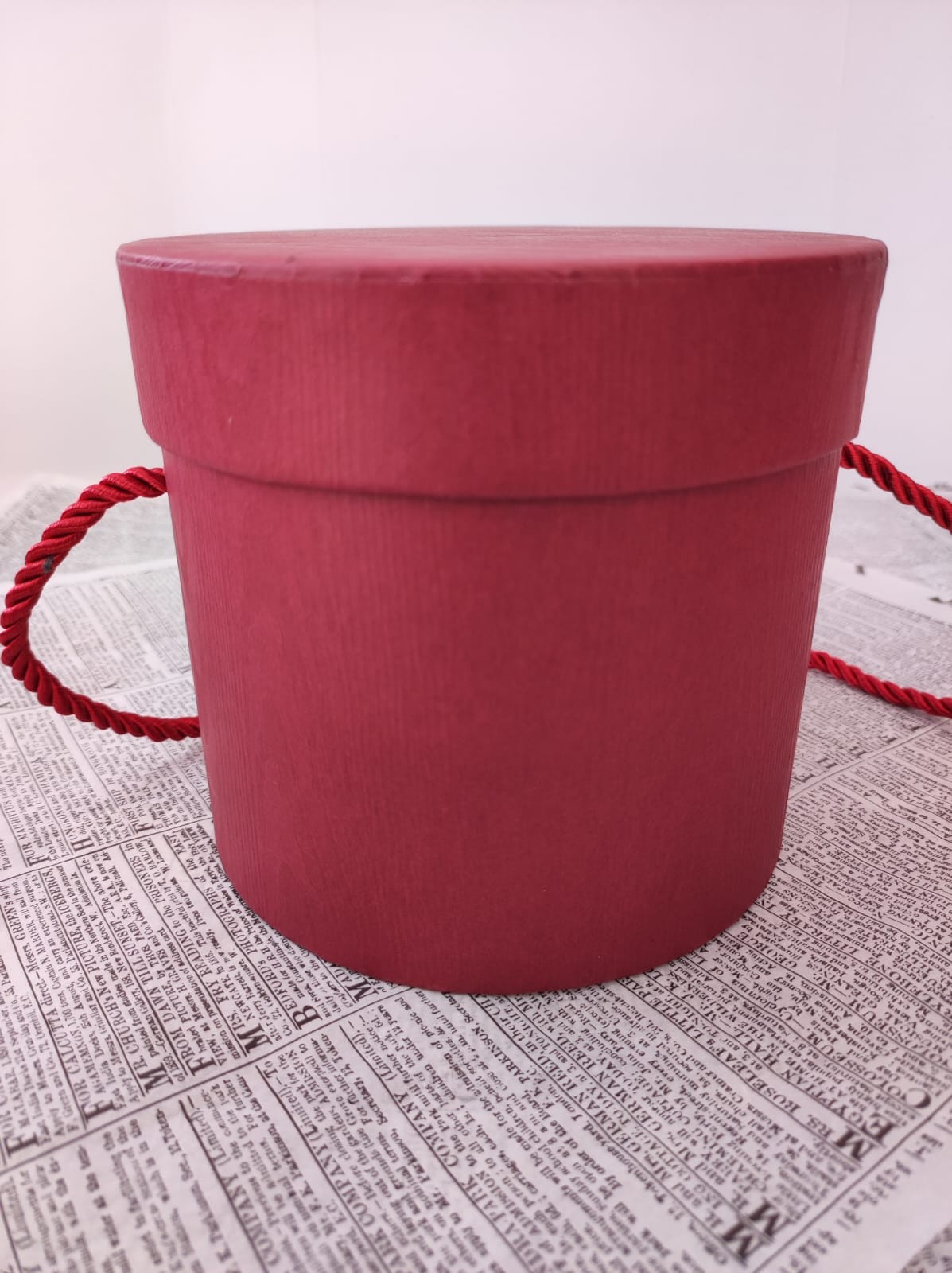FLOWER BOX REDONDA ROJO VINO SET