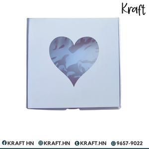 CAJA 7x7x2 CORAZÓN BLANCA PACK 25 CAJAS